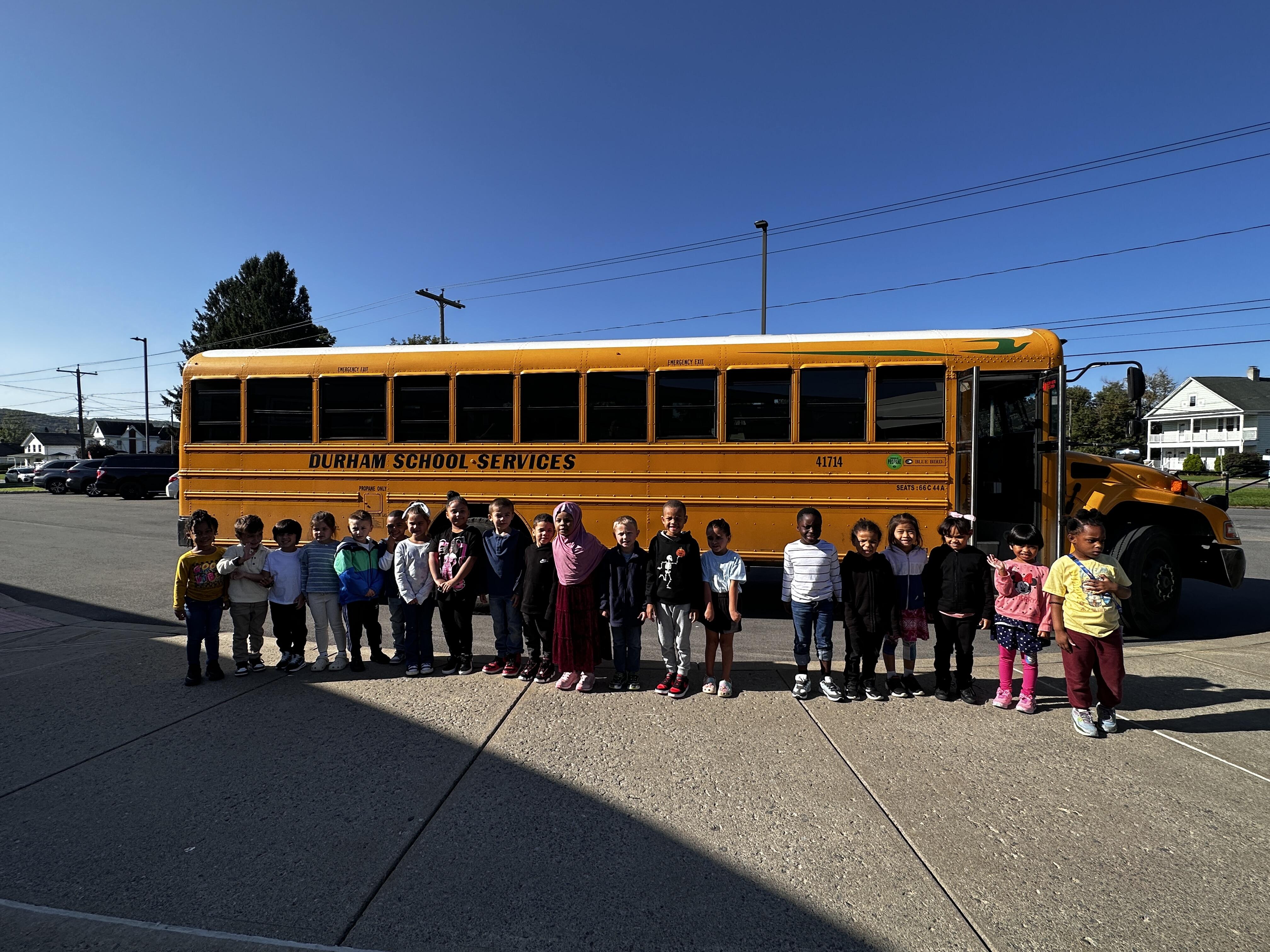 Students during Bus Drills at Albany School!